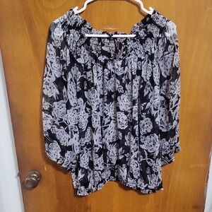 Womens Sheer Blouse By Relativity Size Xl